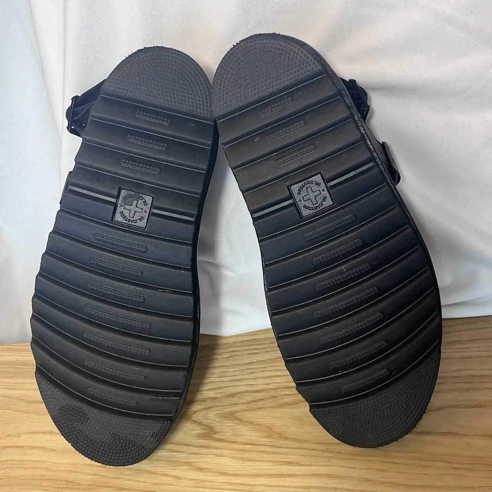 Dr. Martens Voss Sandals Womens 9 Black Leather Platform Strappy SoftWair - Picture 5 of 5